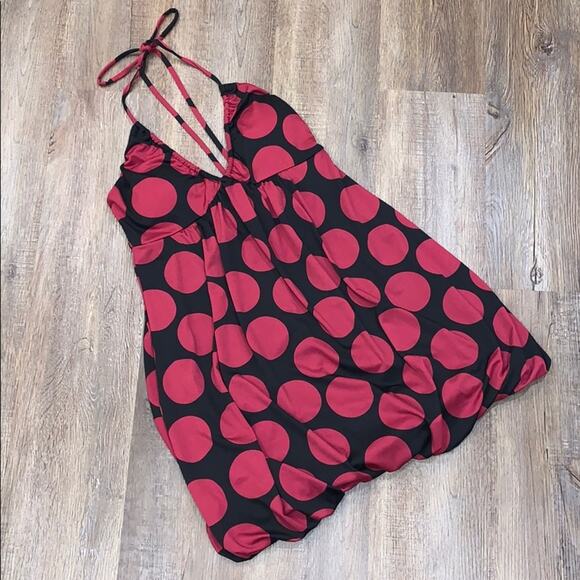 Polkadot Halter Balloon Mini Dress M - Picture 1 of 5